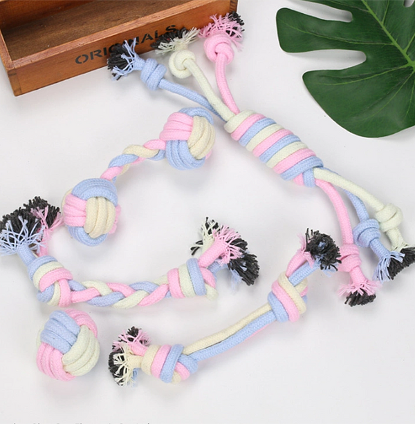 Candy Color Rope Ball Dog Toy