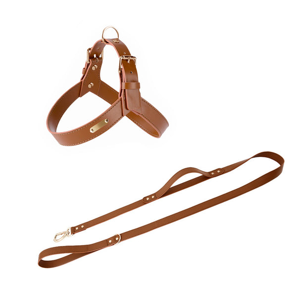 Adjustable and Washable Eco Leather Dog Harness And Leash Set