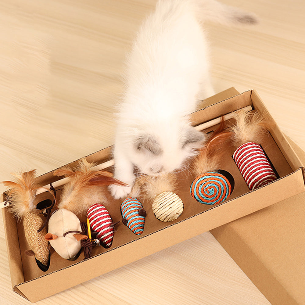 7 Pieces Cute Cat Teaser Toy Set petin