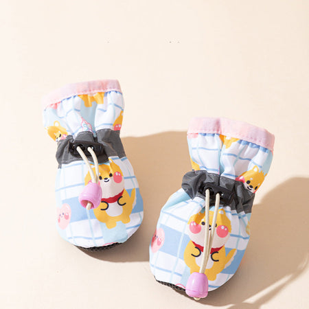 Adjustable Cartoon Graphic Dog Shoes petin