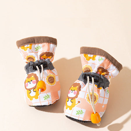 Adjustable Cartoon Graphic Dog Shoes petin