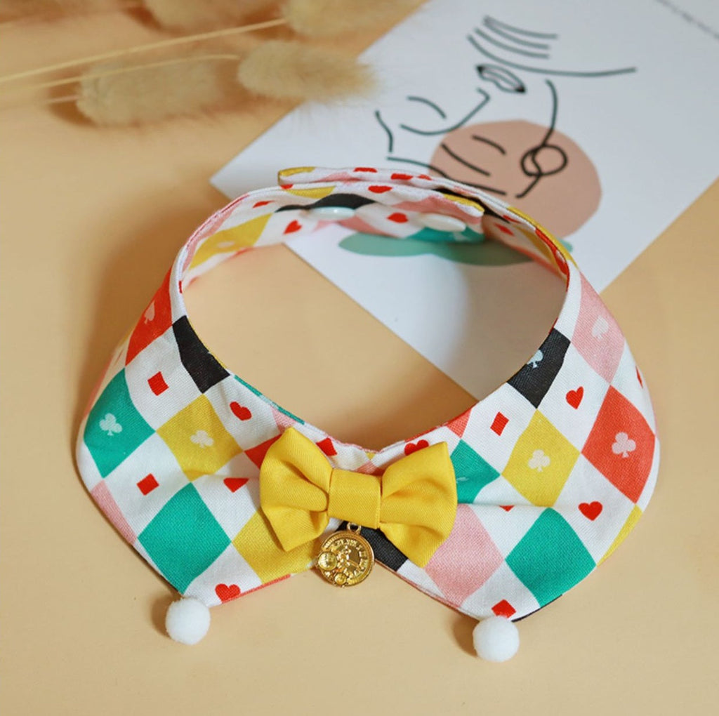 Adjustable Circus Style Cotton Cat Bow Tie petin