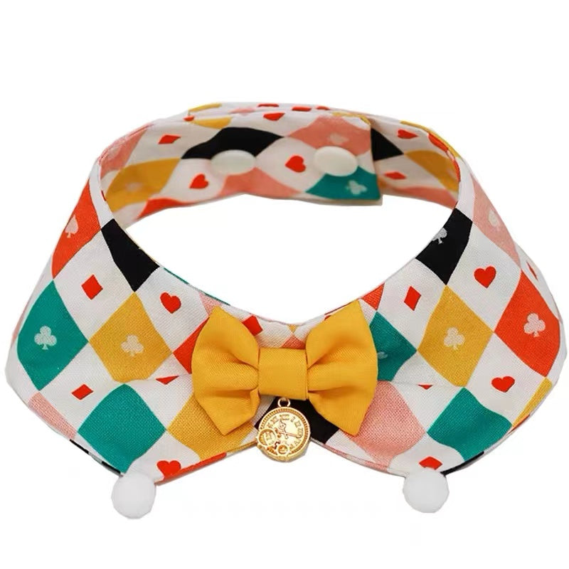 Adjustable Circus Style Cotton Cat Bow Tie petin