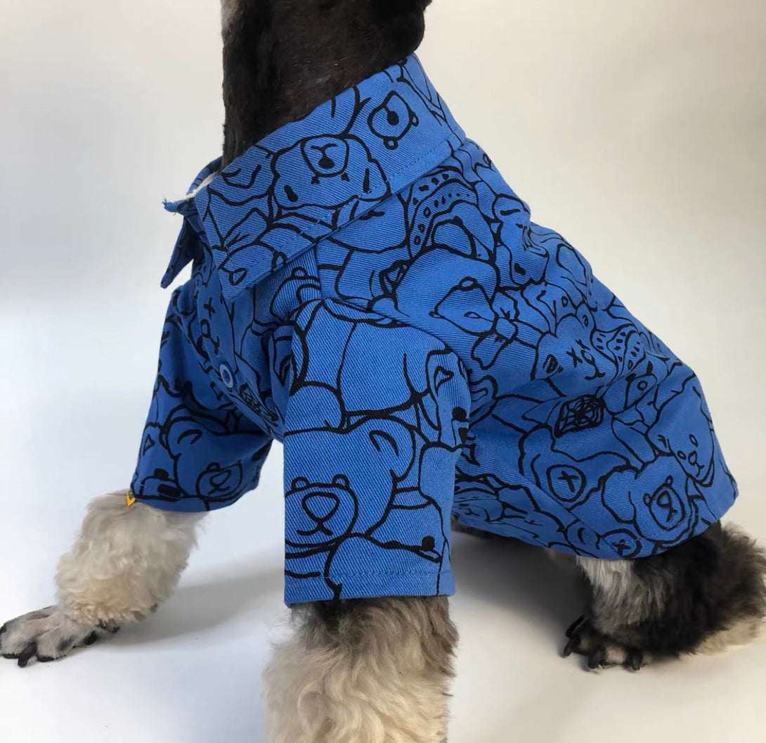 Blue Bear Cute Dog Shirt petin