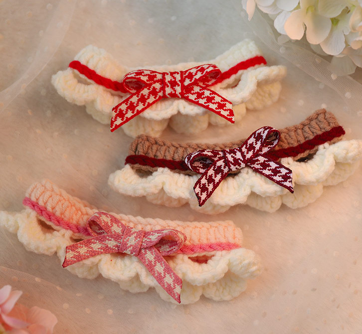 Bowknot Handmade Cat Knitted Collar petin