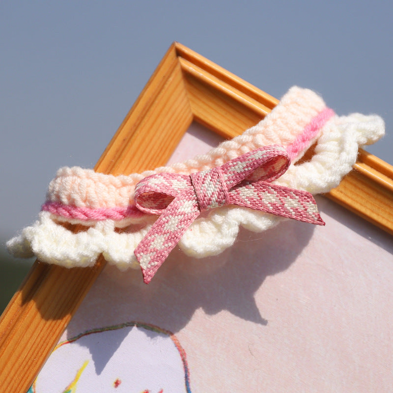 Bowknot Handmade Cat Knitted Collar petin