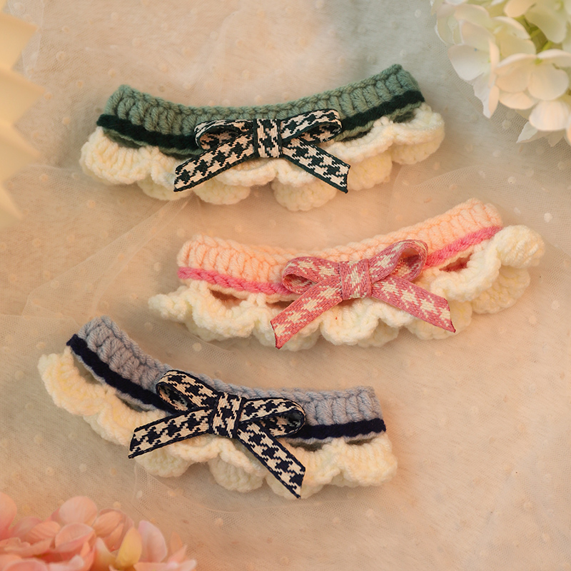 Bowknot Handmade Cat Knitted Collar petin