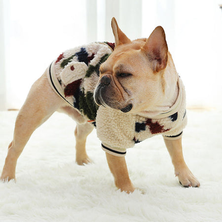 Camouflage Berber Fleece Dog Zip Coat petin