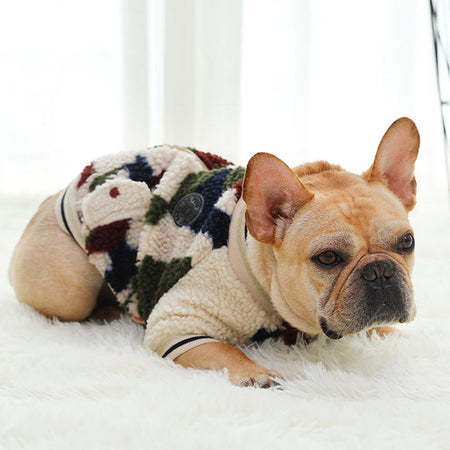 Camouflage Berber Fleece Dog Zip Coat petin