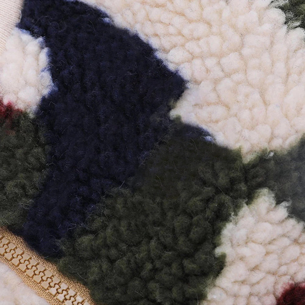 Camouflage Berber Fleece Zip Dog Coat  lovepetin 7