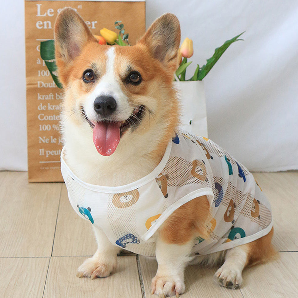 Cartoon Print Breathable Dog T-shirt petin