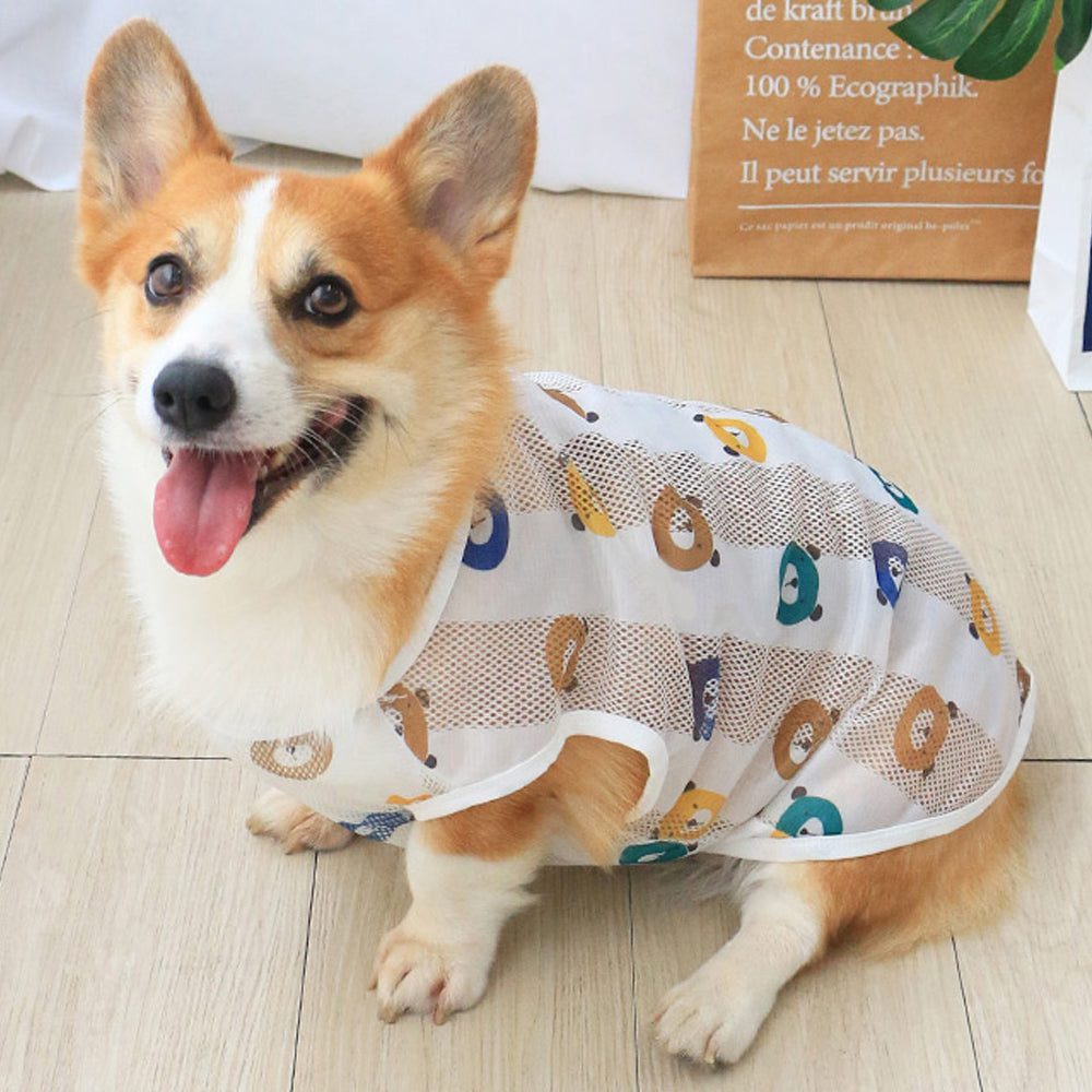 Cartoon Print Breathable Dog T-shirt petin