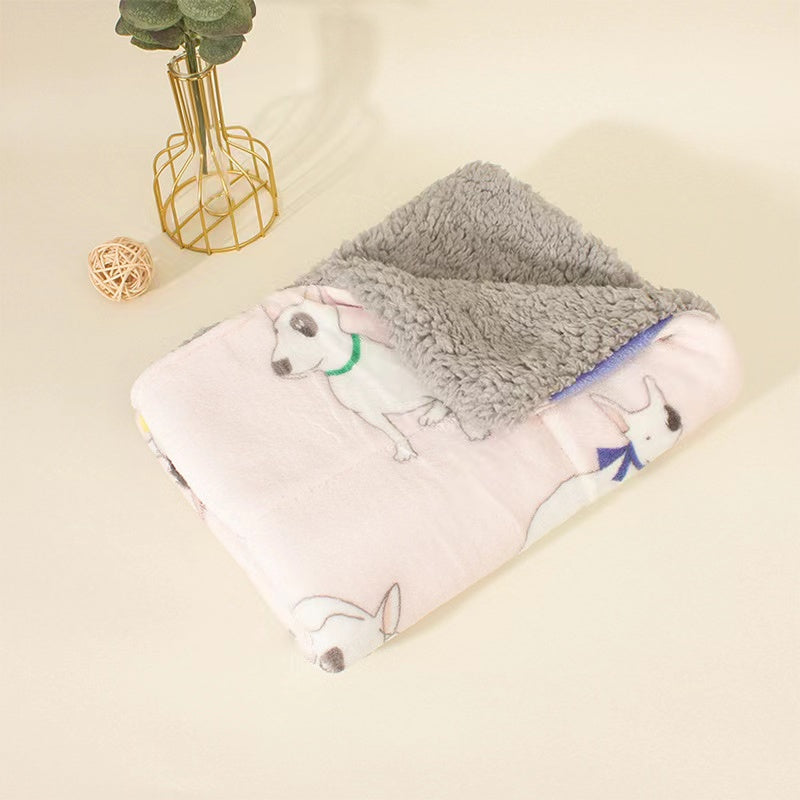 Cartoon Thickened Pet Blanket petin