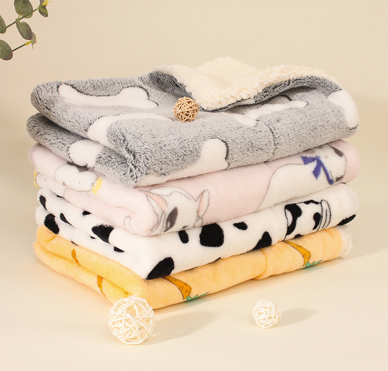 Cartoon Thickened Pet Blanket petin