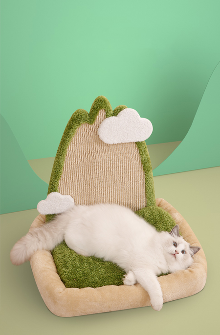 Castle Peak Cat Bed with Scratching Board petin