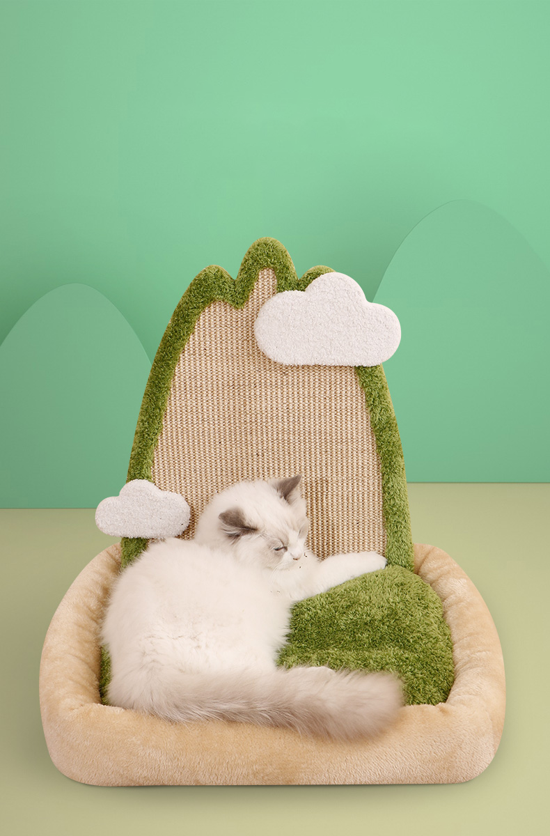 Castle Peak Cat Bed with Scratching Board petin