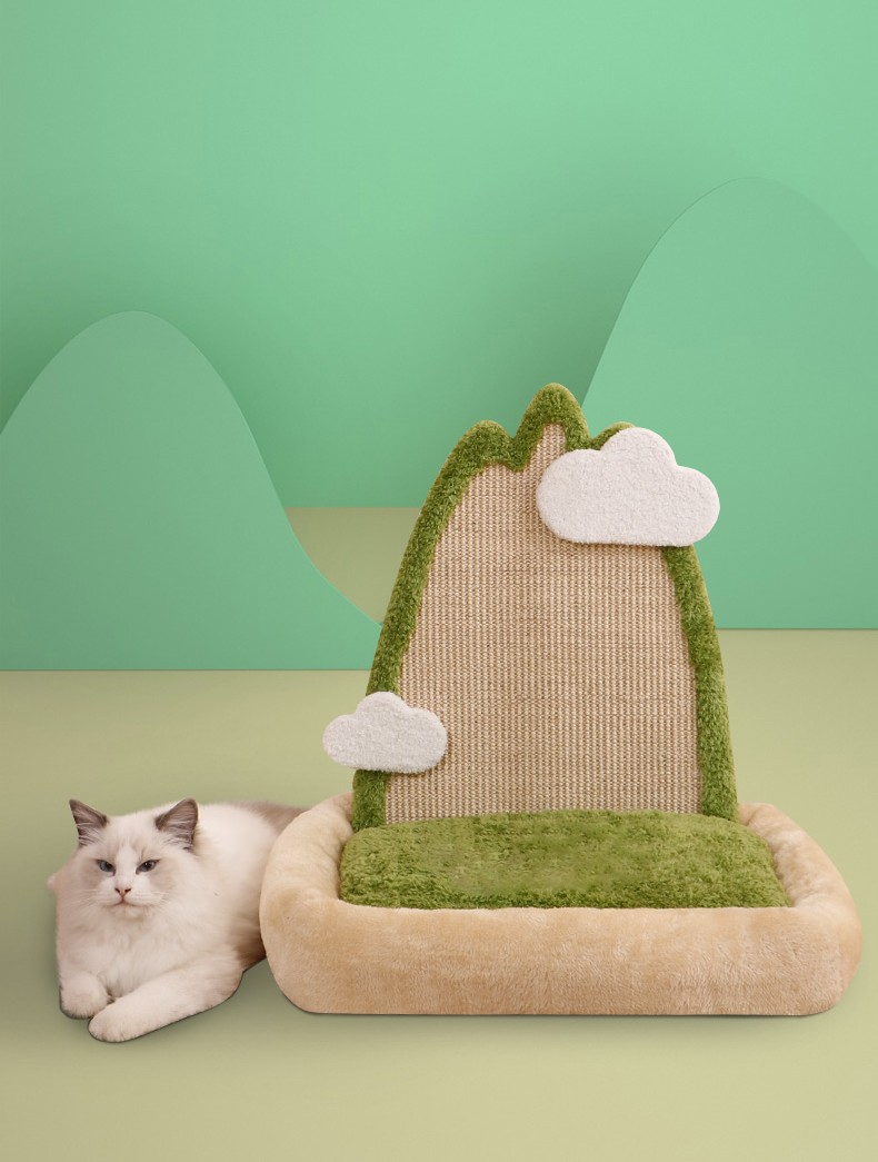 Castle Peak Cat Bed with Scratching Board petin