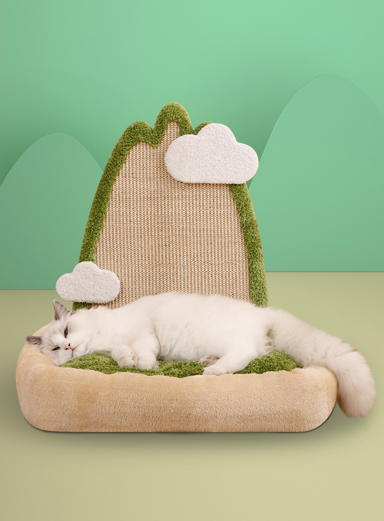 Castle Peak Cat Bed with Scratching Board petin