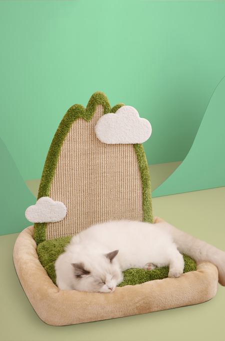 Castle Peak Cat Bed with Scratching Board petin