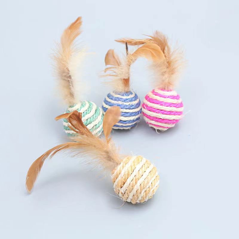 Cat Scratcher Balls with Plume petin