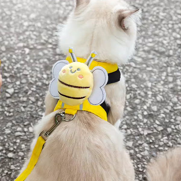 Cat Harness with 3D Plush Bee