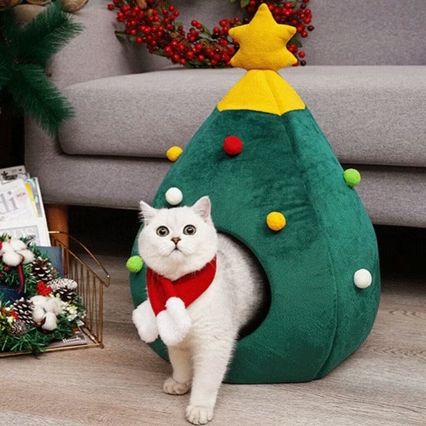 Christmas Tree Pretty Cat Bed