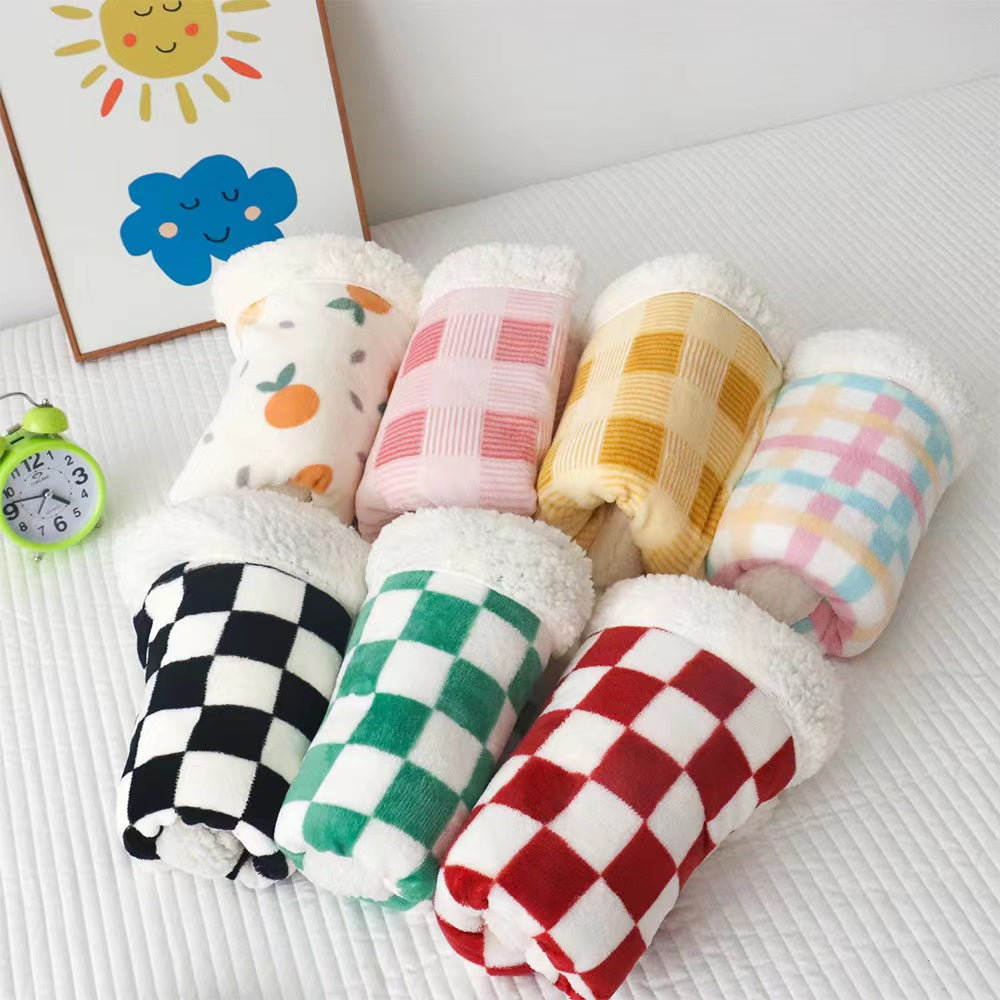 Classic Colorful Plaid Pet Blanket petin