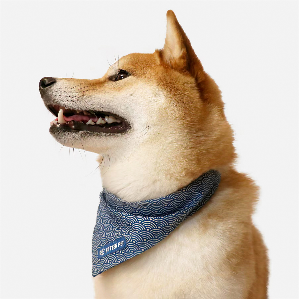 Classic Japanese Fish Scale Pattern Dog Bandana petin