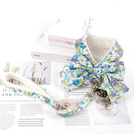 Classic Plaid and Floral Fleece Cat Harness petin