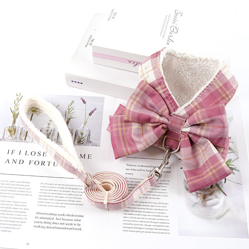 Lovepetin | Classic Plaid and Floral Fleece Cat Harness