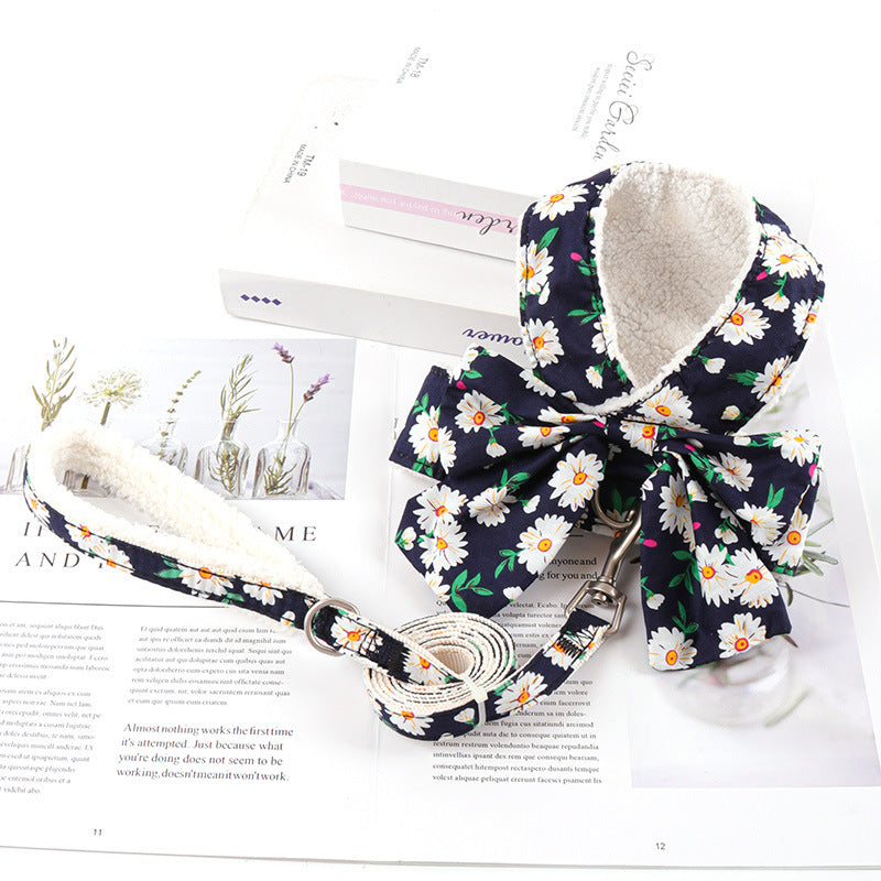Classic Plaid and Floral Fleece Cat Harness petin