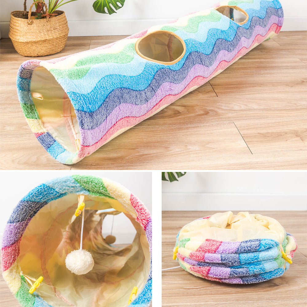 Collapsible Rainbow Cat Tunnel petin