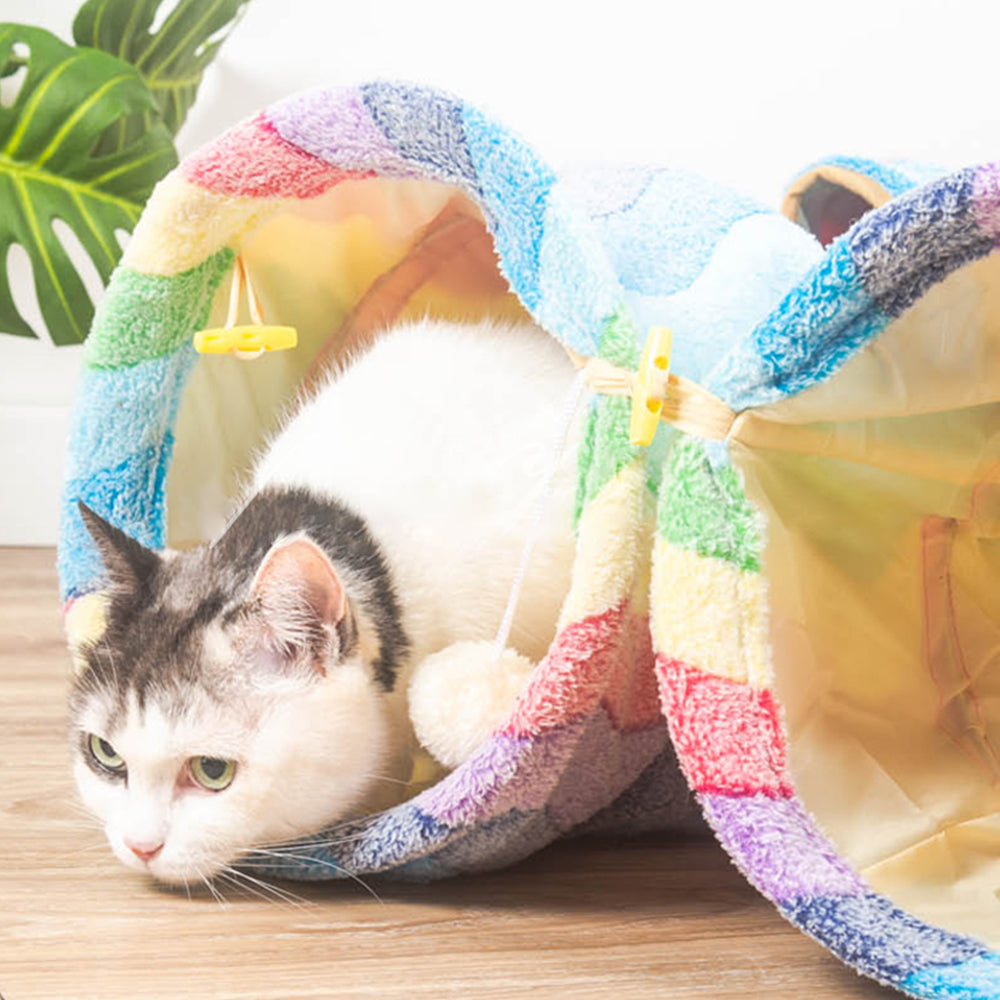 Collapsible Rainbow Cat Tunnel petin