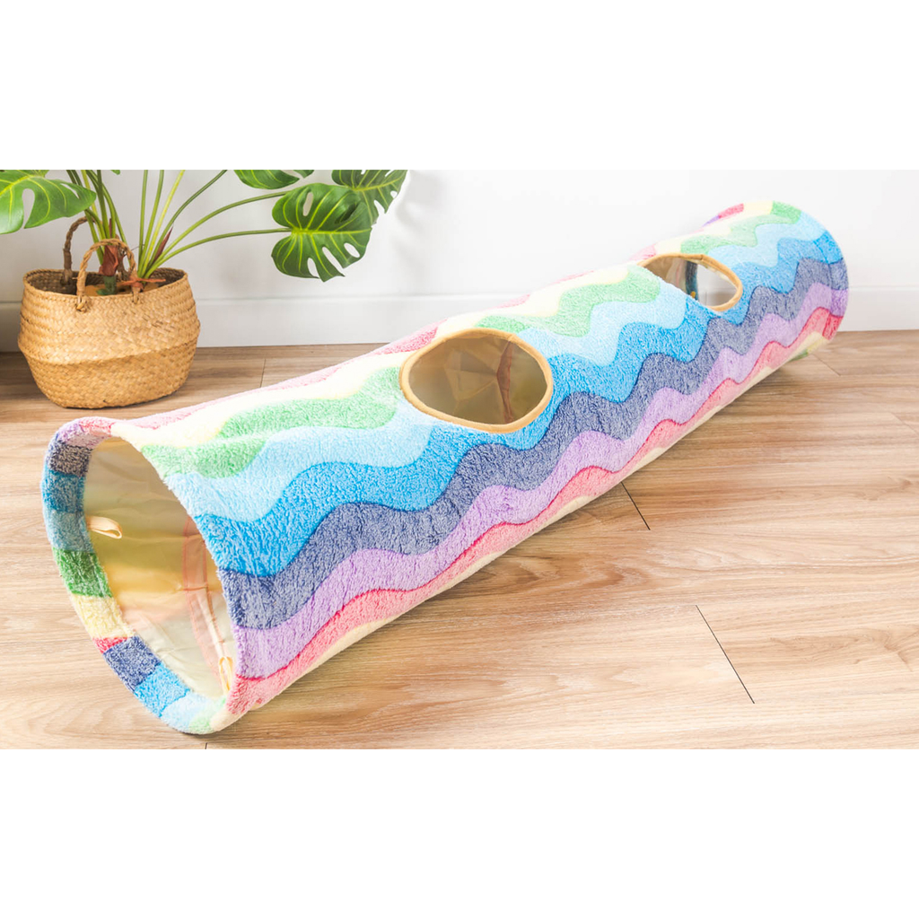 Collapsible Rainbow Cat Tunnel petin