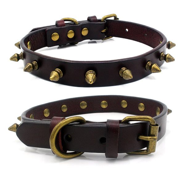 Rivet & Rhinestone Leather Dog Collars