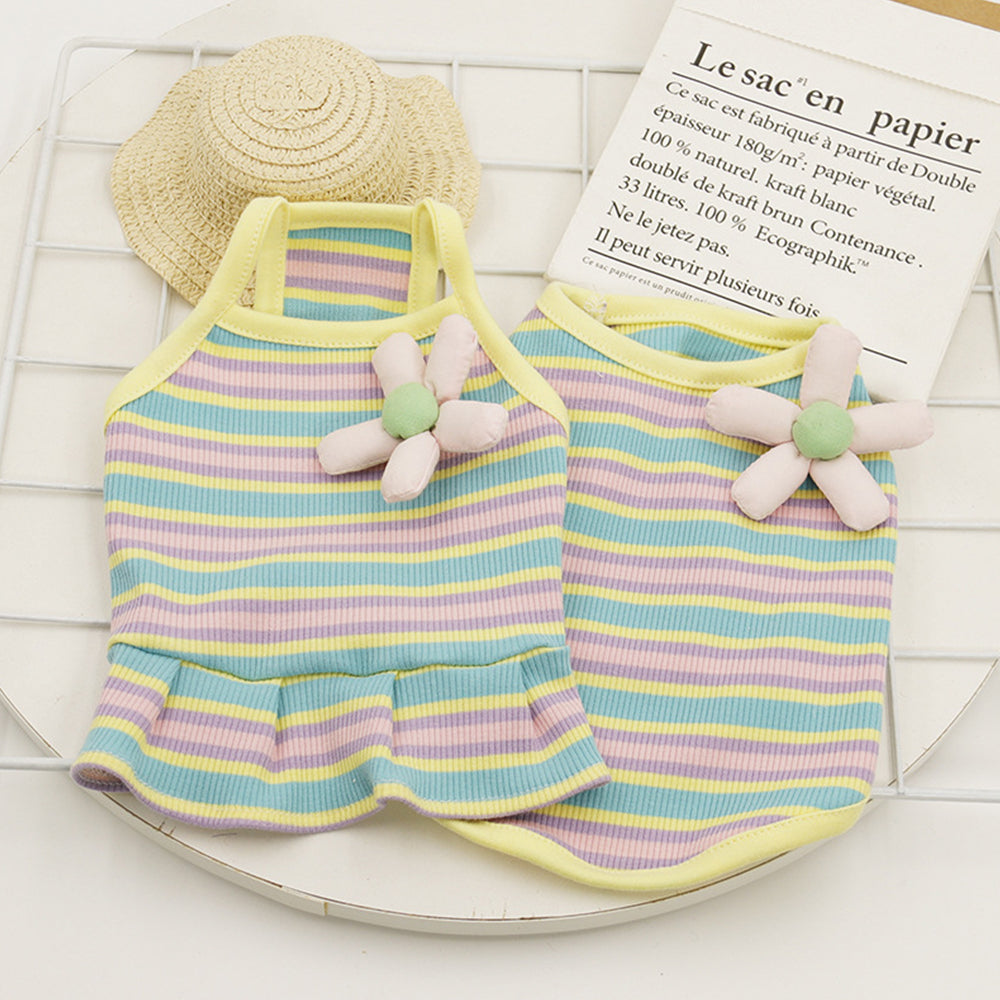 Color Stripe Cute Cat Dress petin