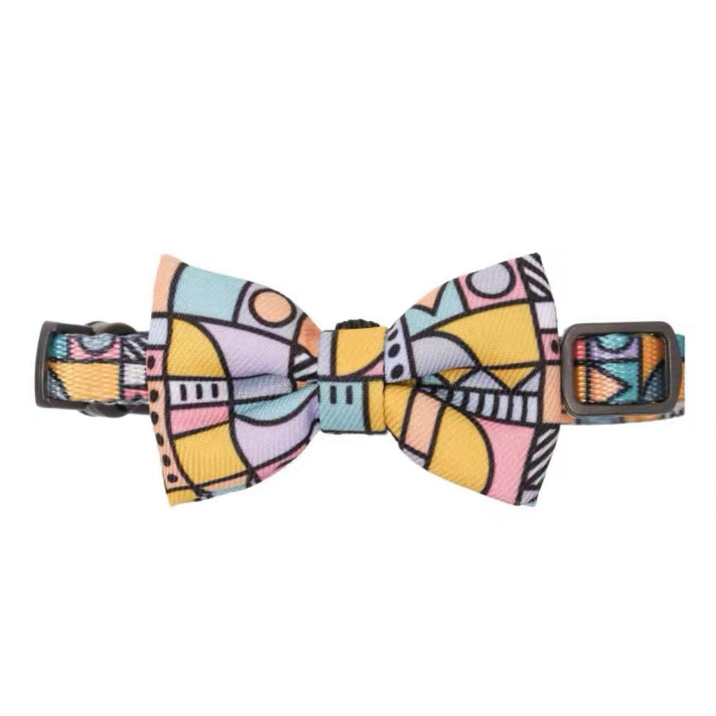 Colorful Abstract Style Cat Bow Tie petin