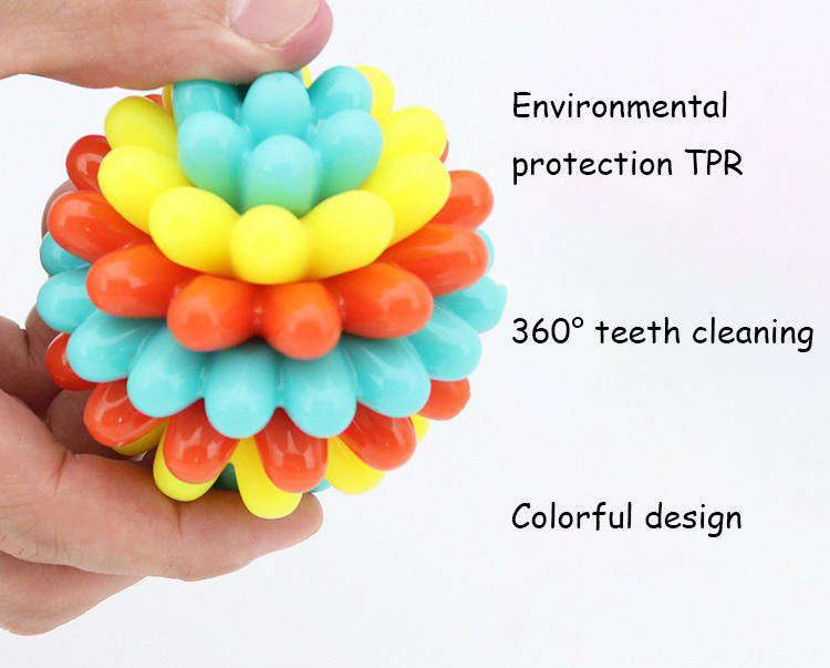 Colorful Elastic Teeth Cleaning Dog Ball Toys petin