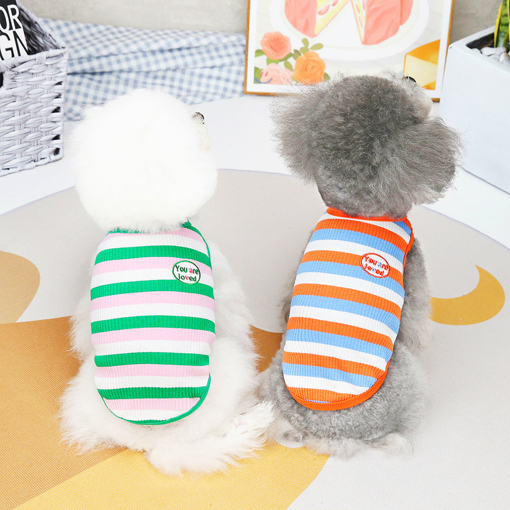 Colorful Striped and Elastic Cat Vest petin
