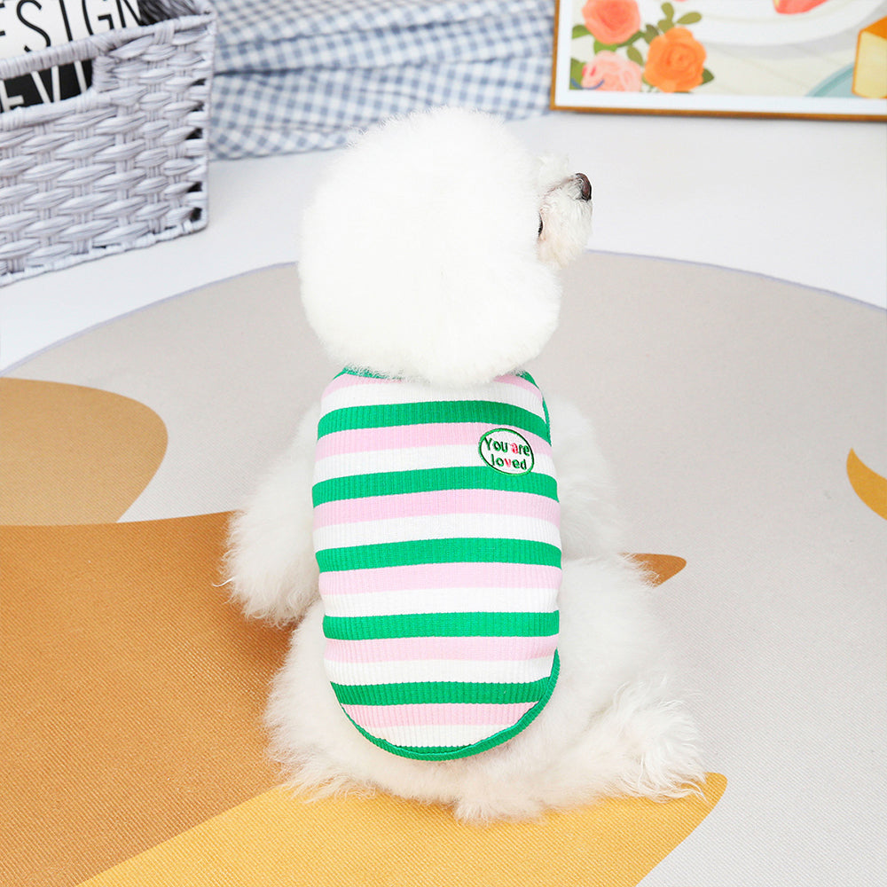 Colorful Striped and Elastic Cat Vest petin