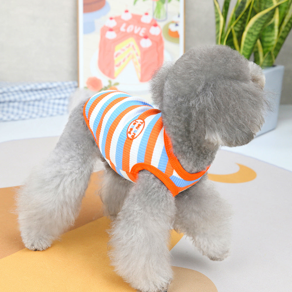 Colorful Striped and Elastic Cat Vest petin