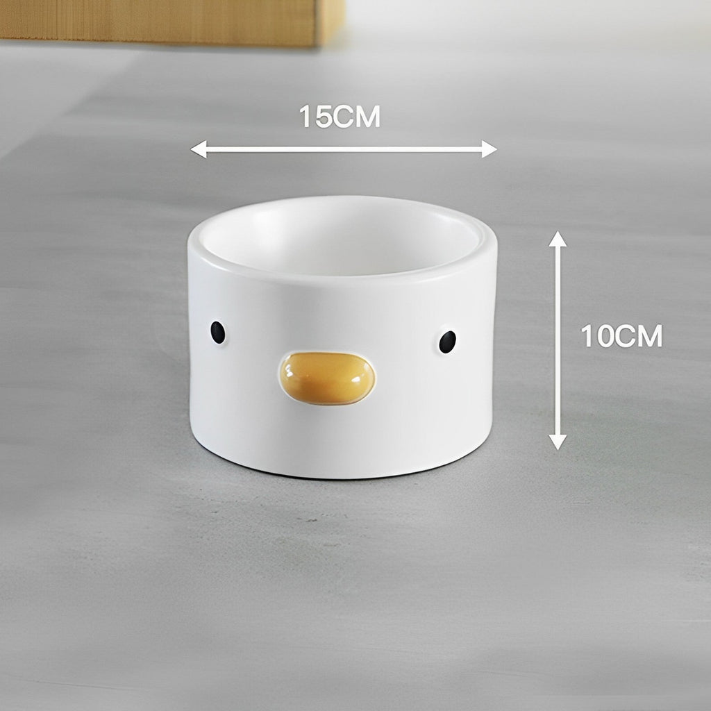 Creative Neck-Care White Little Chick Pet Food Bowl petin