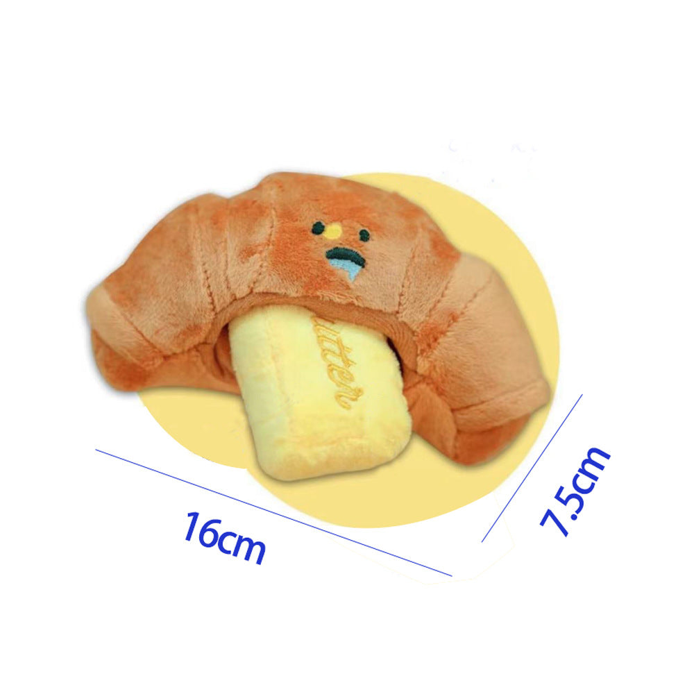 Croissant Hiding Food Plush Sound Toy petin