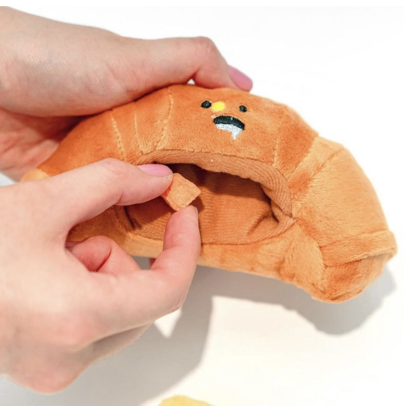 Croissant Hiding Food Plush Sound Toy petin