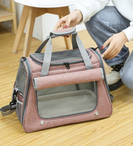 Cross Body Breathable Gridding Pet Travel Bag petin