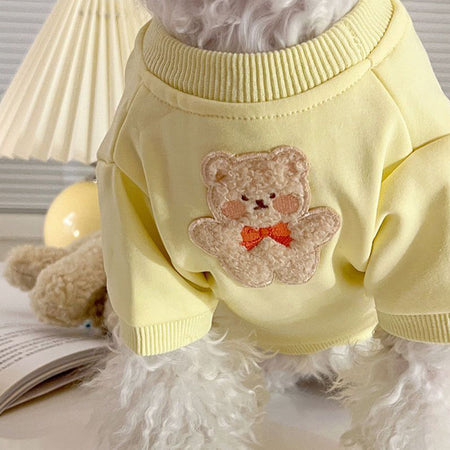 Cute Bear Embroidery Cat Shirt petin