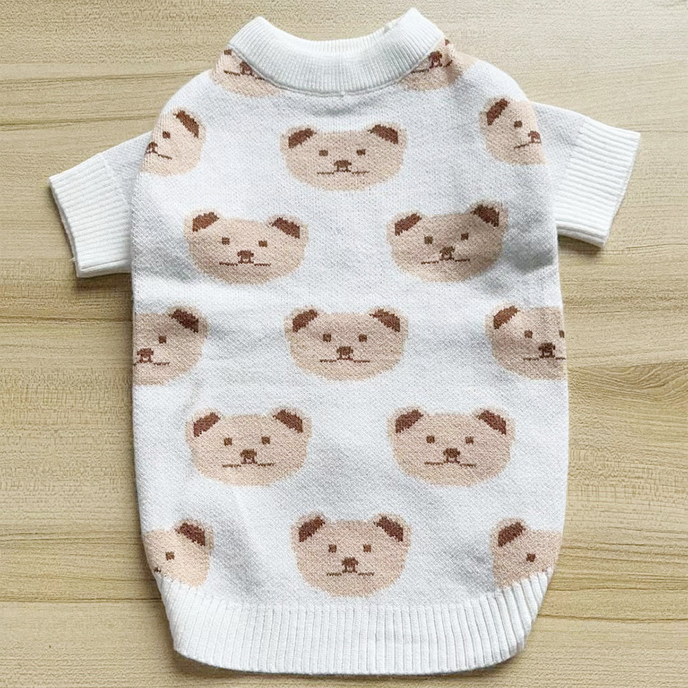 Cute Bear Print Cat Sweater petin