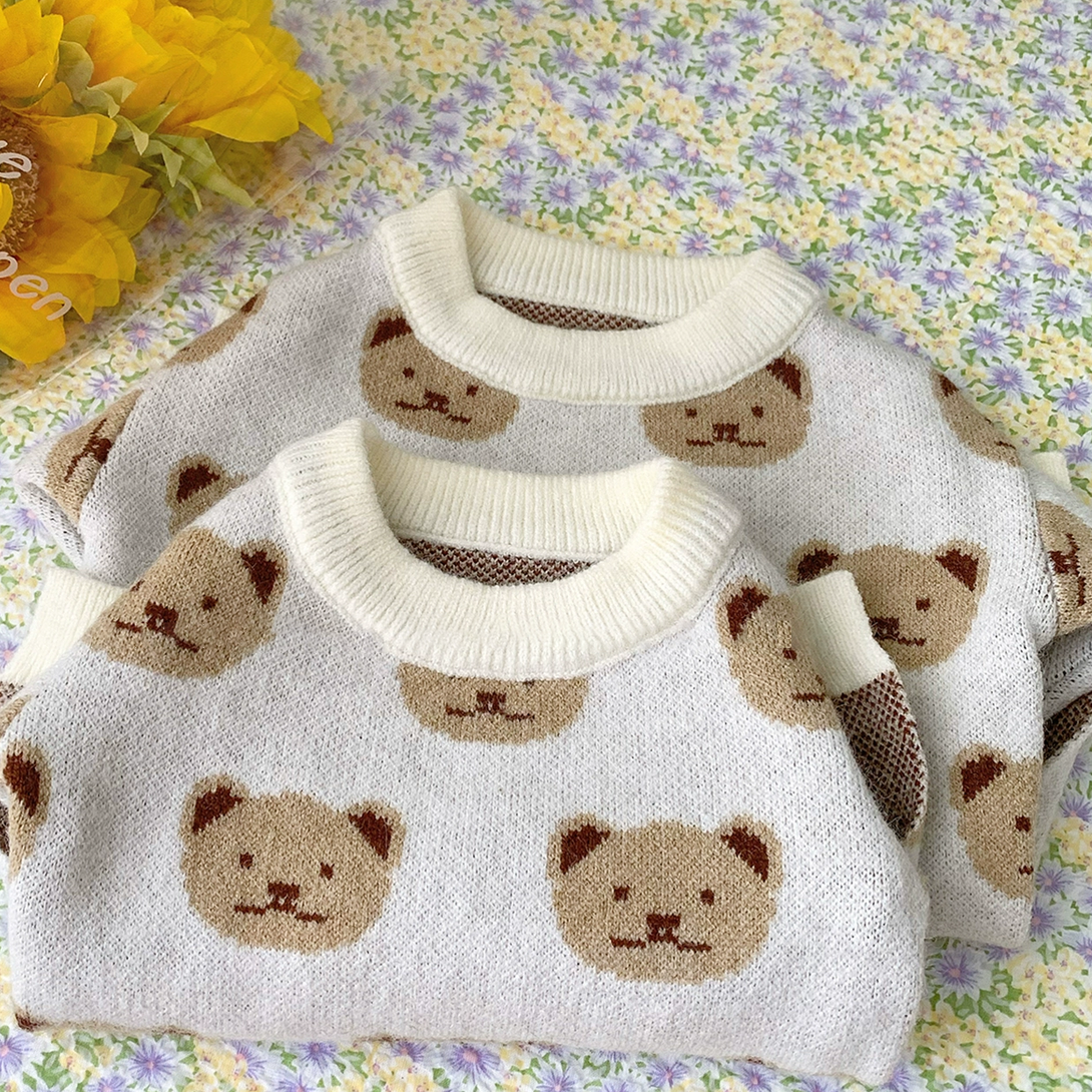 Cute Bear Print Cat Sweater petin