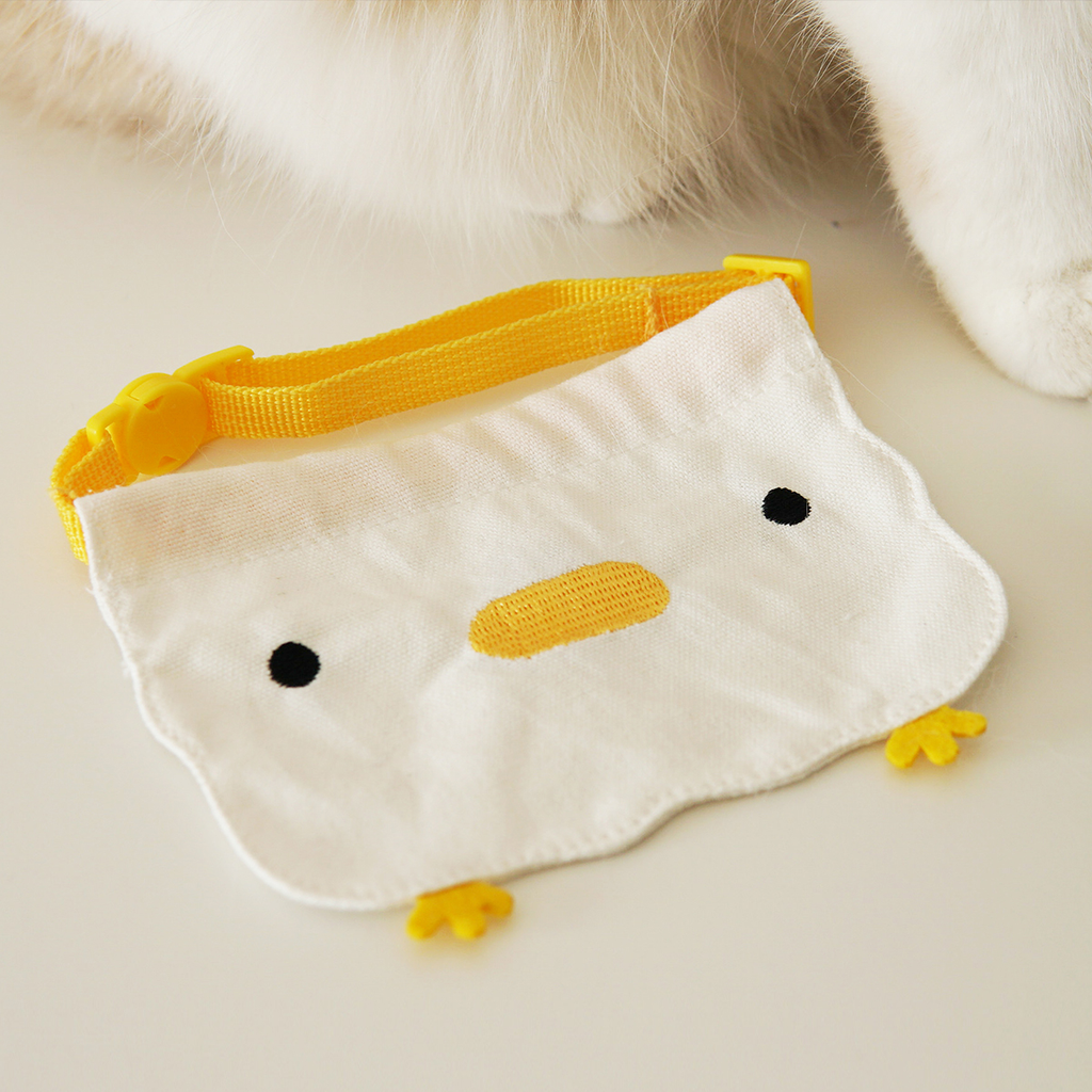 Cute Chicken Durable Natural Canvas Cat Bandana petin