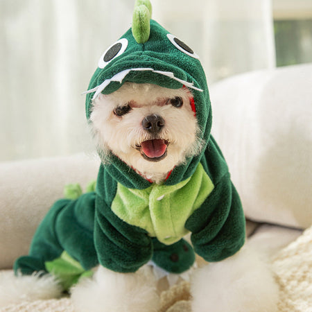 Cute Dinosaur Flannel Pet Clothes petin